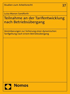 cover image of Teilnahme an der Tarifentwicklung nach Betriebsübergang